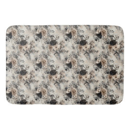  Waterverf Rozen in Beige, Zwart, Cream Badmat