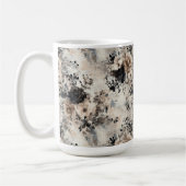  Waterverf Rozen in Beige, Zwart, Cream Koffiemok (Links)