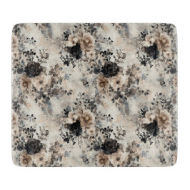 Waterverf Rozen in Beige, Zwart, Cream Snijplank