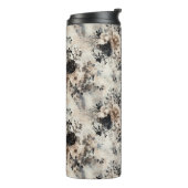  Waterverf Rozen in Beige, Zwart, Cream Thermosbeker (Gedraaid links)