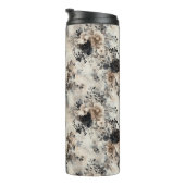  Waterverf Rozen in Beige, Zwart, Cream Thermosbeker (Geroteerd rechts)