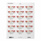 Waterverf Rozen in Bourgogne Rood, Blush Roze Etiket (Full Sheet)