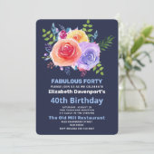 Waterverf Rozen in de tuin Kaart (Staand voorkant)