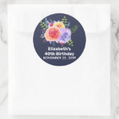 Waterverf Rozen in de tuin Ronde Sticker (Tas)