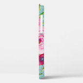 Waterverf Rozen in roze Cream Aqua Glitter Case-Mate iPhone Case (Achterkant / Links)