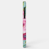 Waterverf Rozen in Roze en Cream Aqua Glitter Case-Mate iPhone Case (Achterkant/links)