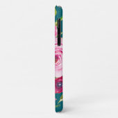Waterverf Rozen in roze en crème op Blauwgroen Case-Mate iPhone Case (Achterkant/links)