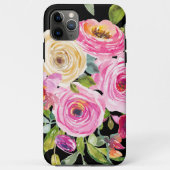 Waterverf Rozen in roze en crème op zwart Case-Mate iPhone Case (Achterkant)