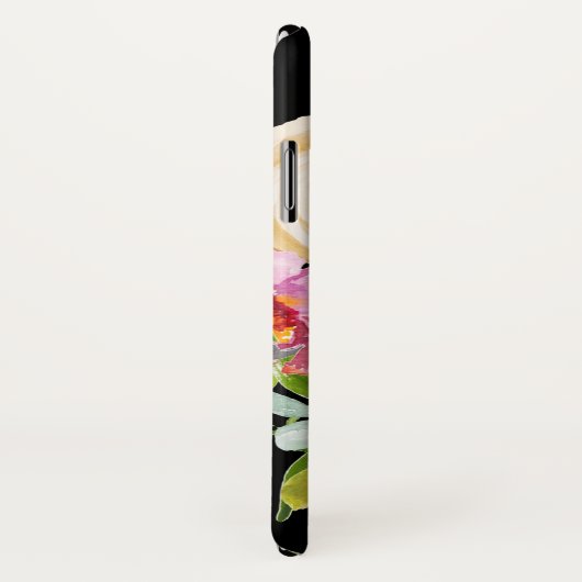 Waterverf Rozen in roze en crème op zwart Case-Mate iPhone Case (Achterkant / rechts)