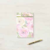 Waterverf Rozen in roze en crème Post-it® Notes (Op bureau)