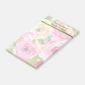 Waterverf Rozen in roze en crème Post-it® Notes (Schuin)