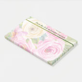 Waterverf Rozen in roze en crème Post-it® Notes (Schuin)