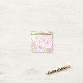 Waterverf Rozen in roze en crème Post-it® Notes (Op bureau)