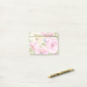 Waterverf Rozen in roze en crème Post-it® Notes (Op bureau)