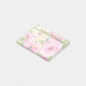 Waterverf Rozen in roze en crème Post-it® Notes (Schuin)