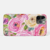 Waterverf Rozen in roze en roomroze glitter Case-Mate iPhone Case (Achterkant (horizontaal))