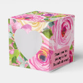 Waterverf Rozen in Roze Glitter Gepersonaliseerd Bedankdoosjes (Voorkant Zijde)