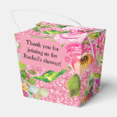 Waterverf Rozen in Roze Glitter Gepersonaliseerd Bedankdoosjes (Achterkant)