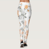 Waterverf Rozen: inkt witte achtergrond Leggings (Achterkant)