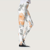 Waterverf Rozen: inkt witte achtergrond Leggings (Rechts)