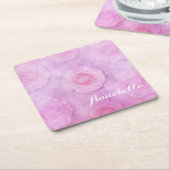 Waterverf rozen kartonnen onderzetters (Schuin)