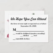 Waterverf Rozen Kleine RSVP Reageer (Voorkant / Achterkant)