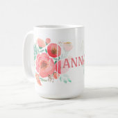 Waterverf, rozen. koffiemok (Voorkant links)