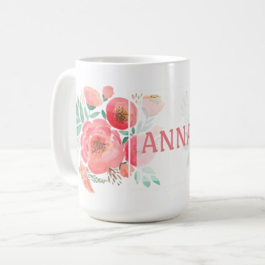 Waterverf, rozen. koffiemok (Voorkant links)