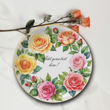 Waterverf Rozen Krans Elegant