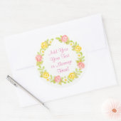  Waterverf Rozen krans personaliseren Ronde Sticker (Envelop)