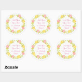 Waterverf Rozen krans personaliseren Ronde Sticker (Vel)