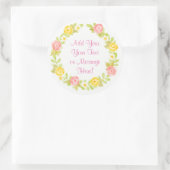  Waterverf Rozen krans personaliseren Ronde Sticker (Tas)