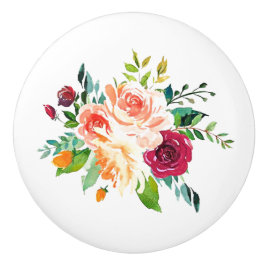 Waterverf Rozen Land keramische schedel Knop