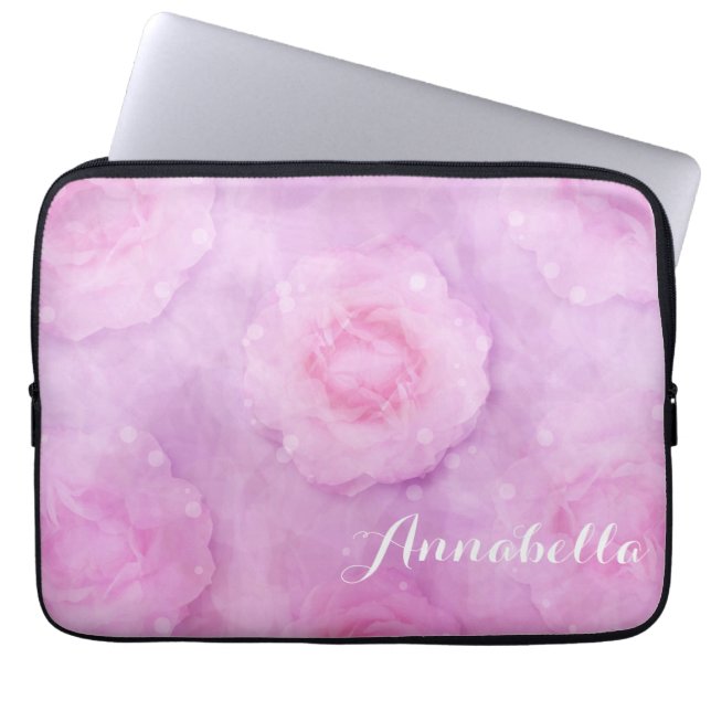 Waterverf rozen laptop sleeve (Voorkant)