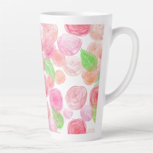 Waterverf Rozen Latte Mok (Rechts)