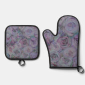 Waterverf Rozen lavender Ovenwant & Pannenlap Set (Voorkant)