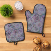 Waterverf Rozen lavender Ovenwant & Pannenlap Set (Top down)