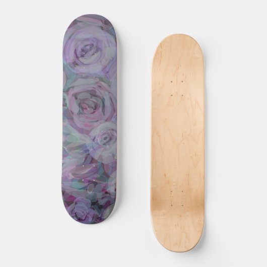 Waterverf Rozen lavender Persoonlijk Skateboard (Voorkant)