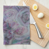 Waterverf Rozen lavender Theedoek (Quarter Fold)