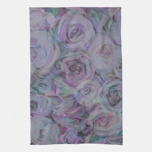 Waterverf Rozen lavender Theedoek (Verticaal)