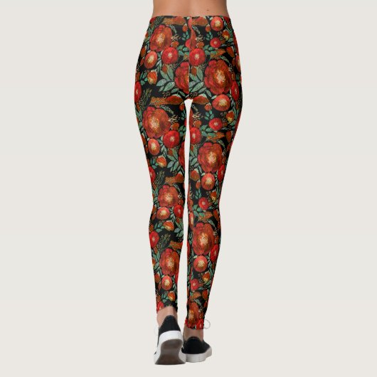 Waterverf, rozen. leggings (Achterkant)