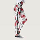 Waterverf rozen leggings (Rechts)