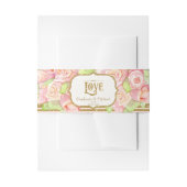 Waterverf Rozen Love Elegant Romantic Wedding Uitnodigingen Wikkel (Voorkant Voorbeeld)