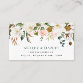 Waterverf Rozen Magnolias Wedding Registry Insert Informatiekaartje (Voorkant)