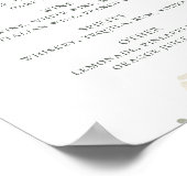 Waterverf rozen. Menu Floral bruiloft drink Poster (Hoek)