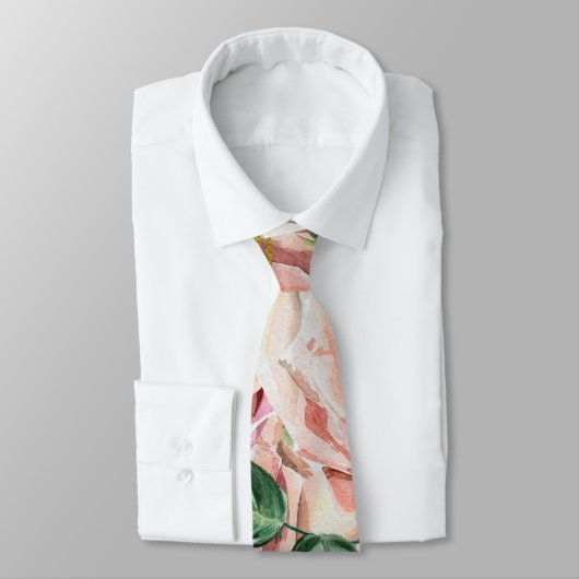 Waterverf Rozen met goudglitterstrepen Stropdas (Gebonden)