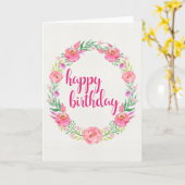 Waterverf Rozen met Happy Birthday Kaart (Gele Bloem)