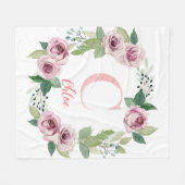 Waterverf rozen met letter C Fleece Deken (Voorkant (Horizontaal))