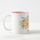 Waterverf Rozen met naam Tweekleurige Koffiemok (Links)