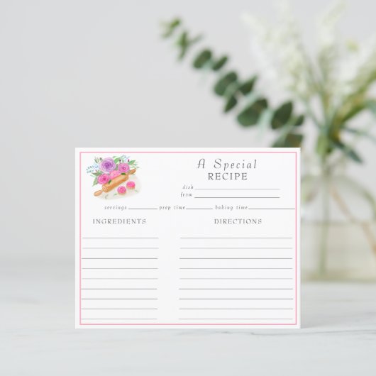 Waterverf Rozen met Rolling Pin (Staand voorkant)